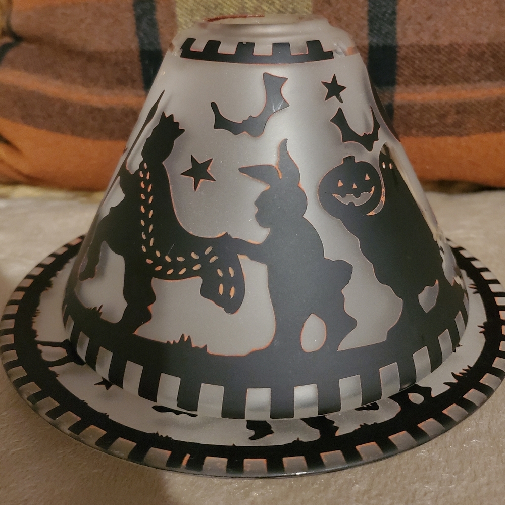 Vintage Yankee Candle Glass Halloween Candle Holder